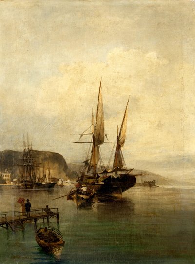 View of Harbour by Konstantinos Volanakis